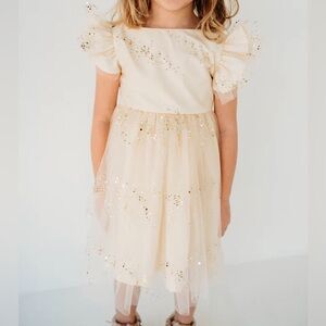 Cuteheads‎ Ivory Tulle Sparkly Scoop Back Twirl Dress